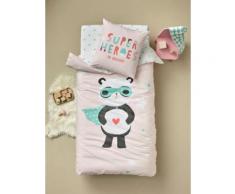 "Vertbaudet Bettwäsche-Set für Kinder "Superpanda" rosa Gr. 140x200 - 63x63"