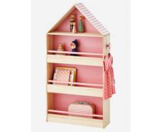 Vertbaudet Holzregal in Hausform für Mädchen natur/rosa