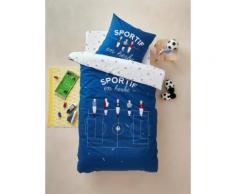 "Vertbaudet Kinder Bettbezug & Kissenbezug "Fußball-Champion" indigo Gr. 140x150 - 63x63"