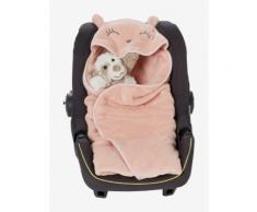 Kuschelige Babydecke mit Kapuze puderrosa von vertbaudet