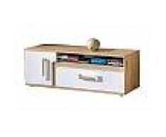Easy Möbel (DM) Jugendzimmer - TV-Unterschrank Oskar 17, Farbe: Eiche Hellbraun / Weiß - 42 x 1