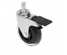 5x Hartbodenrollen ROLO SKATE 11mm / 75 mm Büro-Stuhl-Rollen inkl. Bremse Chrom transparent