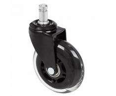 5x Hartbodenrollen ROLO SKATE 11mm / 75 mm Büro-Stuhl-Rollen schwarz / transparent (5er Pack)