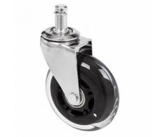 5x Hartbodenrollen ROLO SKATE 11mm / 75 mm Büro-Stuhl-Rollen Chrom transparent (5er Pack)