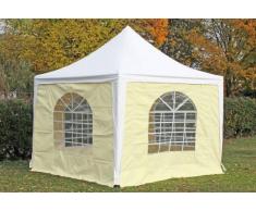 Stabilezelte Pavillon 3x3m weiß / beige PVC Pagodenzelt Arabica Profi wasserdicht