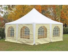 Stabilezelte Pavillon 5x5m weiß / beige PVC Pagodenzelt Arabica Profi wasserdicht