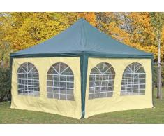 Stabilezelte Pavillon 4x4m grün / beige PVC Pagodenzelt Arabica Profi wasserdicht