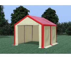 Stabilezelte Partyzelt Pavillon 3x4m Modular Pro PVC wasserdicht rot / beige