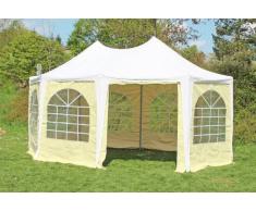 Stabilezelte Pavillon 4x5,5m weiß / beige PVC Pagodenzelt Arabica Profi wasserdicht