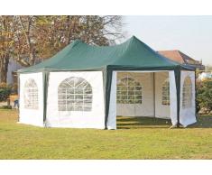 Stabilezelte Pavillon 5x6,8m grün / weiß PVC Pagodenzelt Arabica Profi wasserdicht