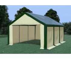 Stabilezelte Partyzelt Pavillon 4x6m Modular Pro PVC wasserdicht grün / beige