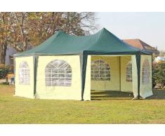 Stabilezelte Pavillon 5x6,8m grün / beige PVC Pagodenzelt Arabica Profi wasserdicht