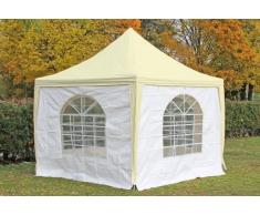 Stabilezelte Pavillon 3x3m beige / weiß PVC Pagodenzelt Arabica Profi wasserdicht