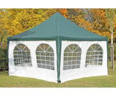 Stabilezelte Pavillon 4x4m grün / weiß PVC Pagodenzelt Arabica Profi wasserdicht