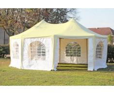 Stabilezelte Pavillon 5x6,8m beige / weiß PVC Pagodenzelt Arabica Profi wasserdicht