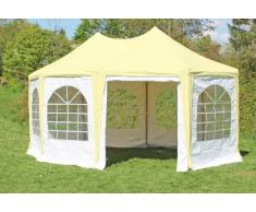 Stabilezelte Pavillon 4x5,5m beige / weiß PVC Pagodenzelt Arabica Profi wasserdicht