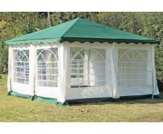 Stabilezelte Pavillon 4x4m grün Polyester / PVC Gartenpavillon DeLuxe wasserdicht