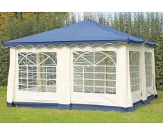 Stabilezelte Pavillon 4x4m blau Polyester / PVC Gartenpavillon DeLuxe wasserdicht