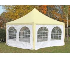 Stabilezelte Pavillon 4x4m beige / weiß PVC Pagodenzelt Arabica Profi wasserdicht