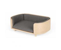 Kyali Dog Sofa, Natural Ash and Grey S/M