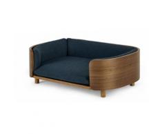 Kyali Hundesofa, Walnuss und Marineblau, L/XL