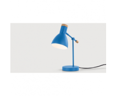 Cohen Nachttischlampe, Memphisblau und Eiche