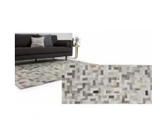 Parquet Kuhfell Teppich (200 x 300 cm), Grautoene