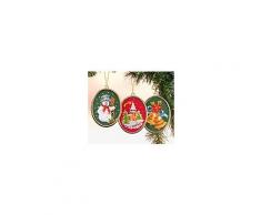 Weihnachts-Miniaturen Schneemann, Kirche, Glocken, 3er-Set