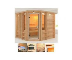 karibu massivholzsauna »marona« 264/253/212 cm ohne ofen