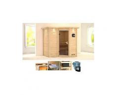 karibu massivholzsauna »sahib 1« 193/184/208 cm 9-kw-bio-ofen mit ext. steuerung