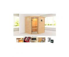 karibu massivholzsauna »elia« 196/170/187 cm 9-kw-bio-ofen mit ext. steuerung