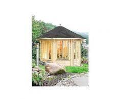 wolff holzpavillon »capri 3.5« bxt: 430x430 cm mit schwarzen schindeln