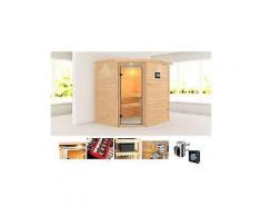 karibu massivholzsauna »elia« 196/170/187 cm 9-kw-ofen mit ext. steuerung