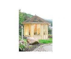 wolff holzpavillon »capri 3.5« bxt: 430x430 cm mit kupfer-schwarzen schindeln