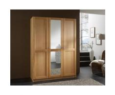 Massivholz Kleiderschrank Standard Front 2 2-türig / Buche natur / Spiegel