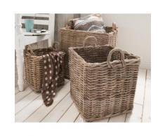 die Faktorei Korb-Set eckig 4-teilig Kubu Rattan