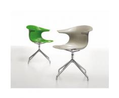 infiniti LOOP 4 Star Designer-Stuhl AL30 Weiß matt lackiert / PC104 Transparent Rauchgrau