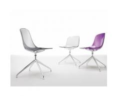 infiniti PURE LOOP 4 Star Designer-Stuhl AL31 Aluminium matt Schwarz / PC103 Transparent Ice