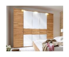 Massivholz Kleiderschrank Choice Mercur 3-türig Buche natur Glas weiß