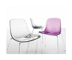 infiniti PURE LOOP 4 Legs Designer-Stuhl AC30 Weiß matt lackiert / PC104 Transparent Rauchgrau