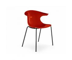 infiniti LOOP 4 Legs Designer-Stuhl AC31 Schwarz matt lackiert / PC104 Transparent Rauchgrau