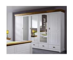 3S Frankenmöbel Massivholz Kleiderschrank Country 2-Türig / B 132 x H 217 x T 62 cm / Honigfarben