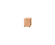 Hammerbacher Rollcontainer 58cm, 1 Schub, 1HR, Schloß BM Buche, 42,8x58x59 cm, 1/3/6 HE, VAC20/6/6/BM