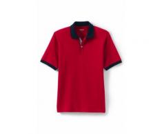 Komfort-Piqué-Polo mit Stretch und Kontrast-Knopfleiste für Herren, Classic Fit - Rot - 60 von Lands' End