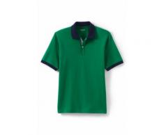 Komfort-Piqué-Polo mit Stretch und Kontrast-Knopfleiste für Herren, Classic Fit - Grün - 56-58 von Lands' End