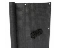 Balkon Sichtschutz Exklusiv Rattan Schwarz 0,9x3m