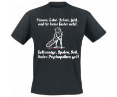 Kettesäge, Spaten, Seil, finden Psychopathen geil! Herren-T-Shirt - schwarz