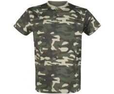 Black Premium by EMP camouflage T-Shirt mit Knopfleiste Herren-T-Shirt - camouflage