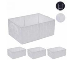 4x Aufbewahrungskorb HWC-C37, Dekokorb Korb Körbchen Aufbewahrung Regalkorb Deko 14x31x23cm ~ Variantenangebot