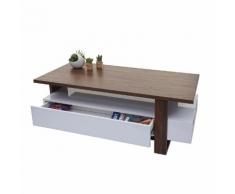 Couchtisch HWC-B51, Wohnzimmertisch, 3D-Struktur Walnuss-Optik hochglanz 46x120x60cm ~ Variantenangebot